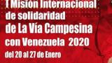 Declaración I Misión Internacional de Solidaridad de La Vía Campesina en Venezuela